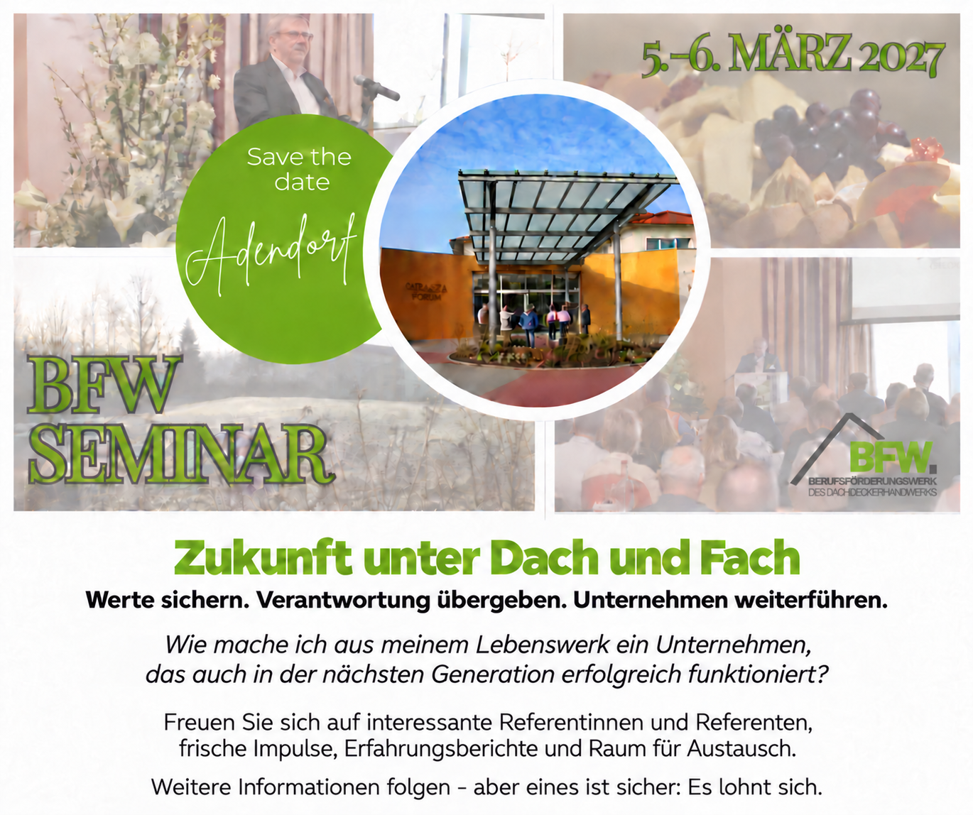 BFW-Seminar 2027 am 5. + 6. März in Adendorf